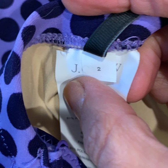 J Crew Purple and Navy Polkadot Swimsuit - Picture 6 of 7